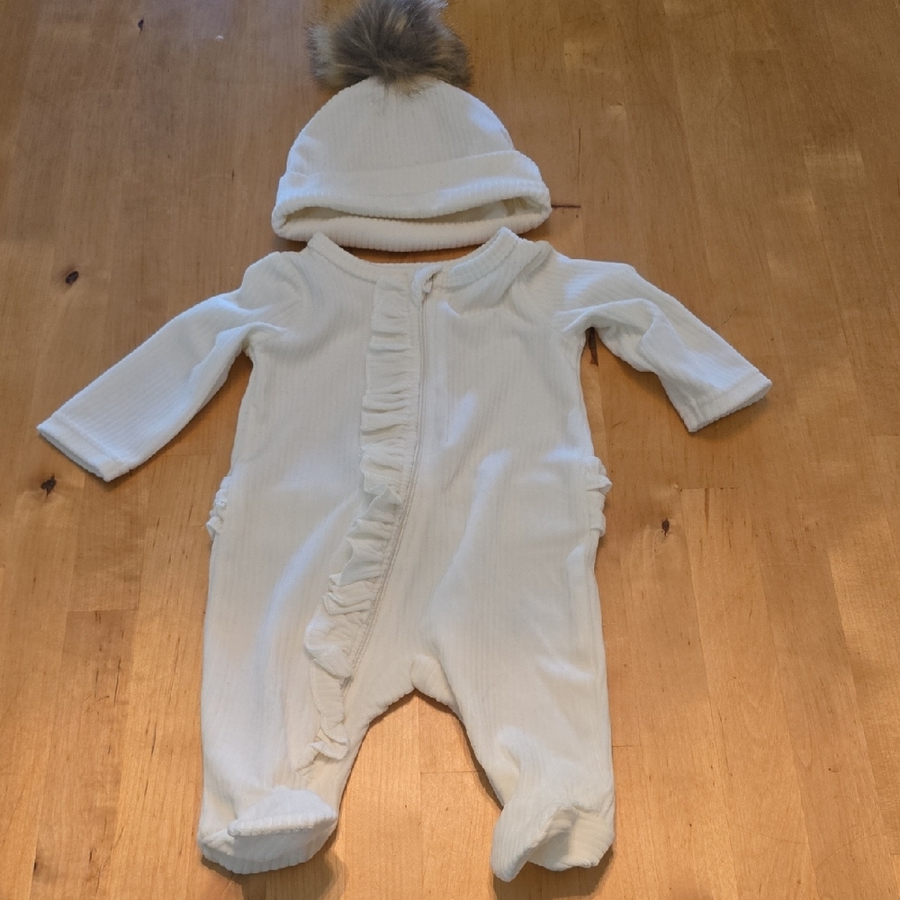 Koala Kids Cream One Piece with Pom-Pom Hat
